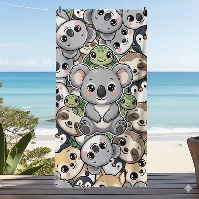 Quick Dry Microfiber Beach Towel Cute Koala Sloth Penguin Printed Sand Free Large Bath Towel Soft Travel Swim Blanket For Kids