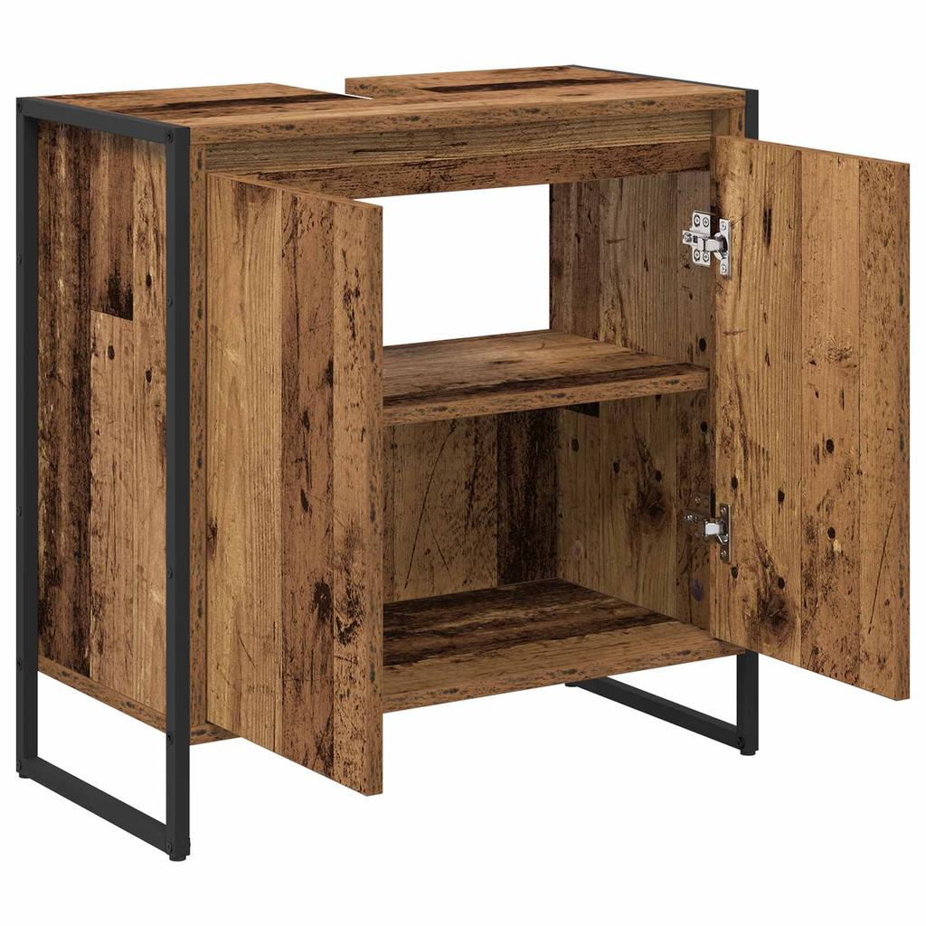 Bathroom Cabinet with Door Rustic Wood Look 60 x 30 x 60 cm Engineered Wood