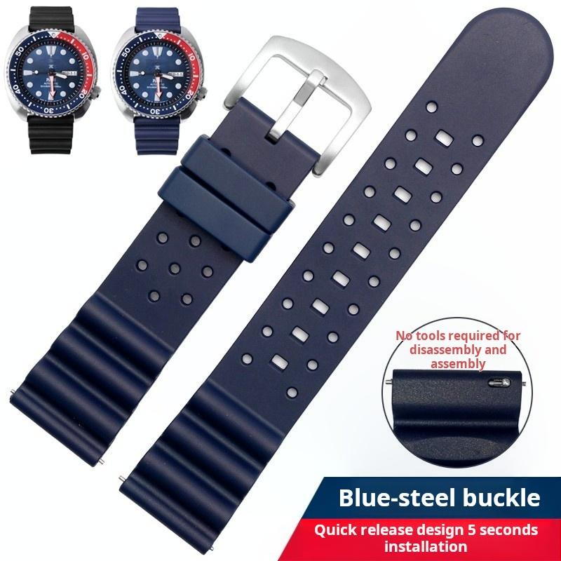 22m Maschio Per Seiko Foro d'aria cinturino in fluoro gomma Water Ghost 007 Abalone piccolo mm Srpa21j1 SKX007 in scatola Cinturino in silicone per orologio