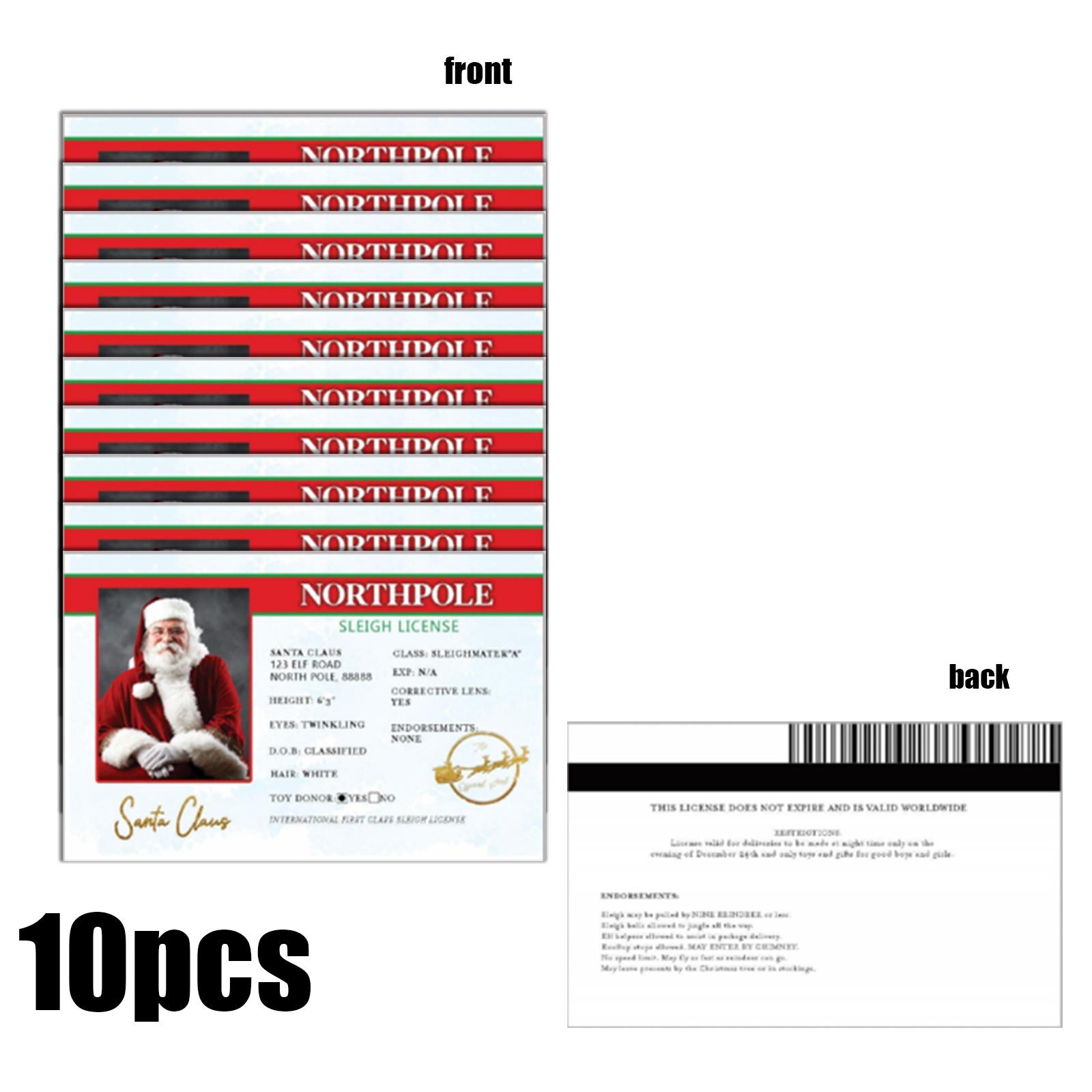 

Творческая открытка Лицензия на полет Водительские права в канун Рождества Рождественские подарки для детей Детское украшение на рождественскую елку one size белый