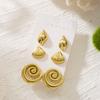 6pcs Gold Color Starfish Shell Stud Earrings Set for Women Ocean Series CCB Metal Textured Earring Boho Beach Party Jewelry