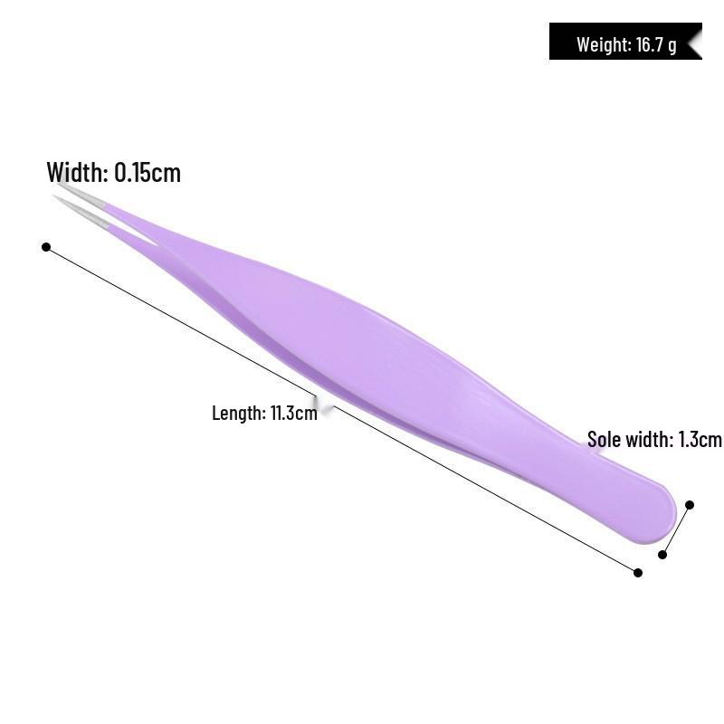 Multicolored Stainless Steel Pointed Eyebrow Tweezers - Beauty Tools for Precision Makeup and Trimming