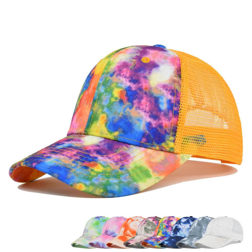 High Quality Batik Dyeing Baseball Cap For Men Women Mesh Breathable Sun Protection Adjustable Outdoor Sports Beach Travel Hat