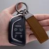 Simple Fashion Suede Leather Rope Metal Horseshoe Buckle Keychain Ring for Women Men Backpack Waist Hanger Jewelry Accessories