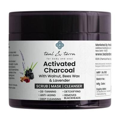 Teal & Terra Máscara de carvão ativado peel off para espinhas e acne remove 100g