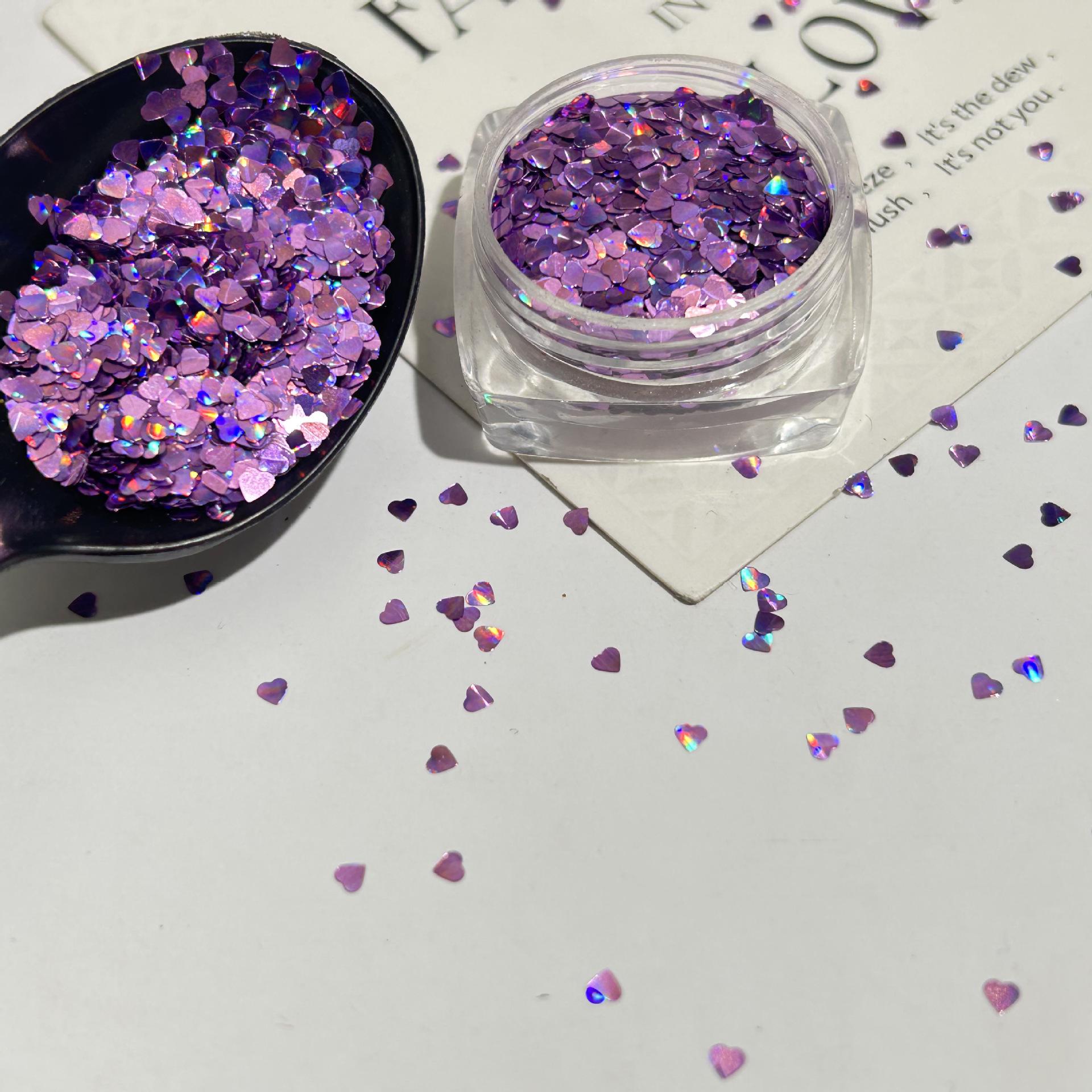 2mm Peach Heart Flashy Cat Eye Sequins for DIY Nail Art & Crafts 10g