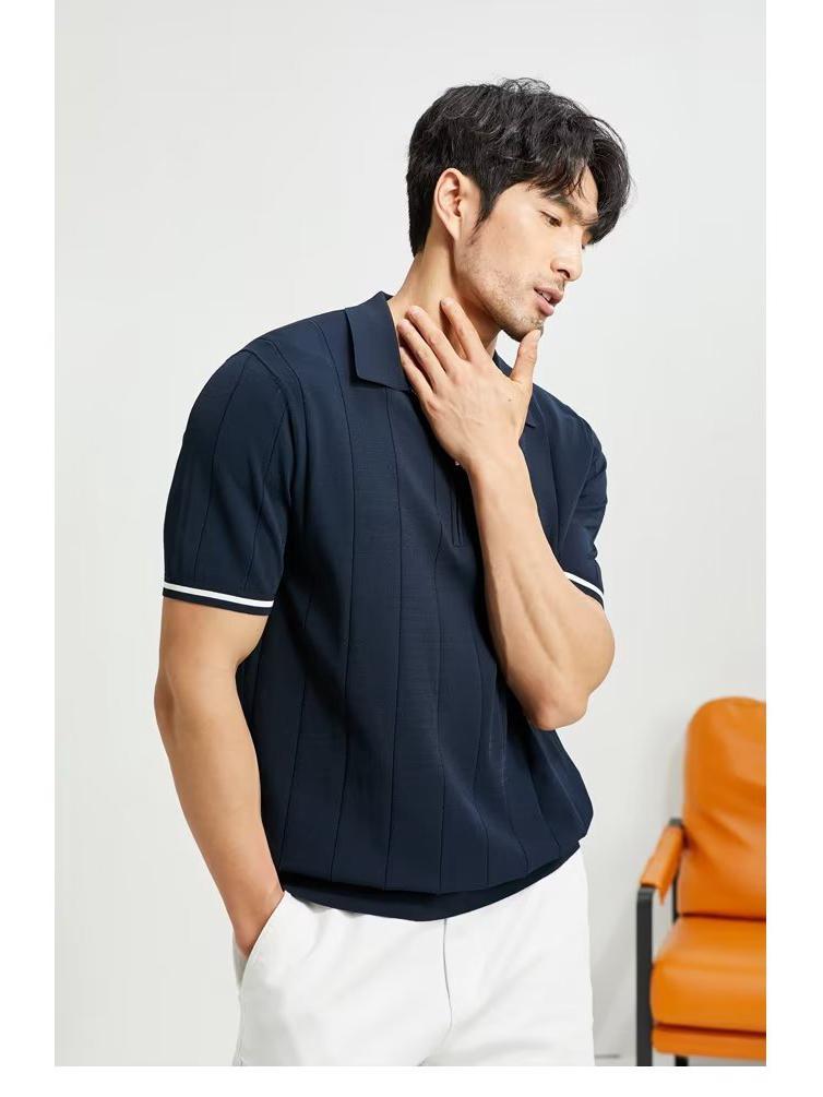 Men's Short-Sleeve Polo Shirt: Youthful, Fashionable, Japanese-Style Summer 2023 Design