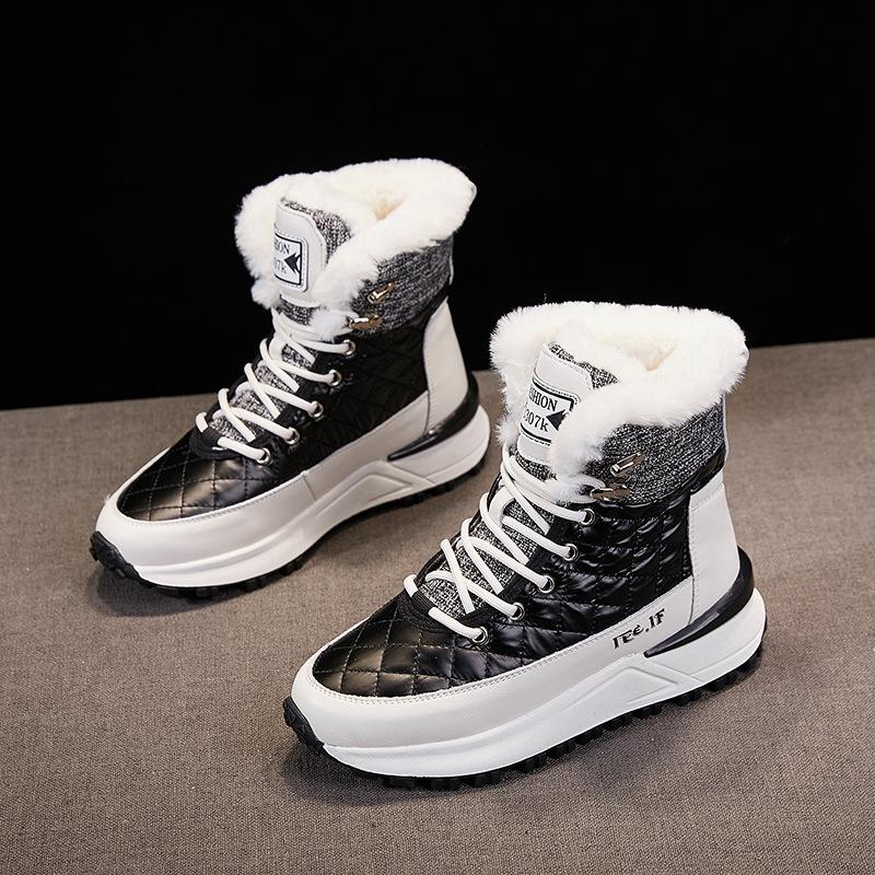 

Зимние зимние ботинки, женские ботильоны на танкетке, Botas Mujer, непромокаемая плюшевая обувь на платформе, 2022, легкие спортивные ботинки Bottine Femme