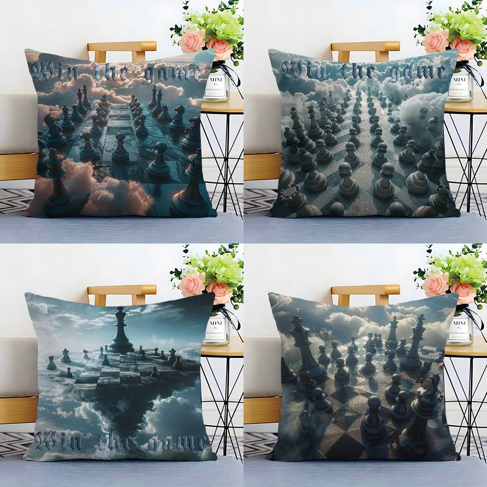 Classic Chess Pillow Case Plush Fabric Soft Double Sided Print Sofa Cushion Cover Throw Pillow Covers