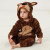 MICHLEY New Autumn and Winter Flannel Climbing Clothes Baby Pajamas Children's Class A Flannel Animal Onesie