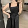 Vitality Girl Dress Women's Summer New Medium and Long Waist and Thin Outer Wear Temperament First Love Suspender Skirt