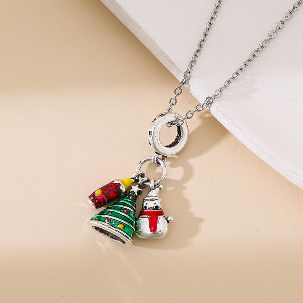 European Hot Sale Christmas Series Pendant Necklaces Light Luxury Gift TungstenCross Chain Necklaces