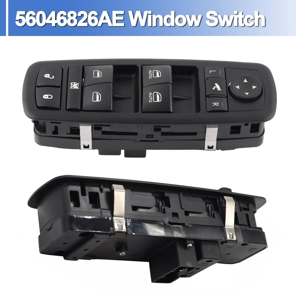 56046826AE Master Power Window Switch Left Driver Side 3+8 Pins Fits for Ram 1500 2500 3500 2016-2018, Ram 1500 Classic 2019-2024, Dodge Journey
