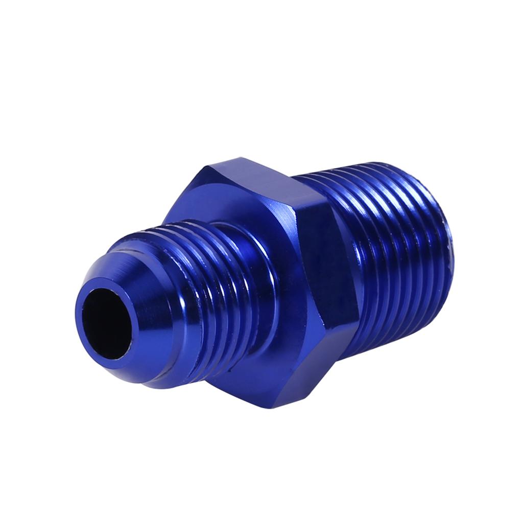 Aluminum Male Flare AN6 To 3 8  NPT Straight Fuel Oil Fitting Adapter Blue