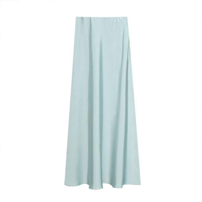 Acetate skirt women's spring new French glossy slim slim and drape fashion fishtail skirt