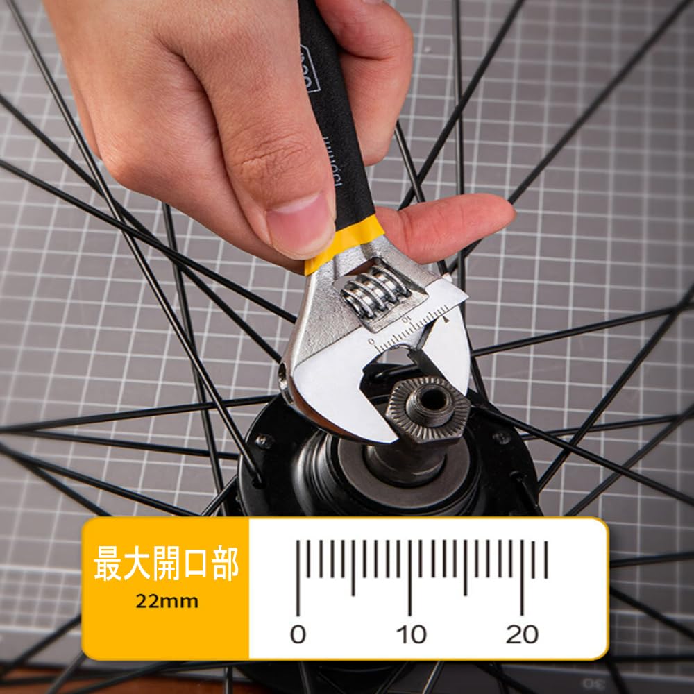 Adjustable Mini Monkey Maximum Opening Width with for Repair Water Supply Air Conditioning and Building Hardware Total Length 150mm Wrench, 22mm,