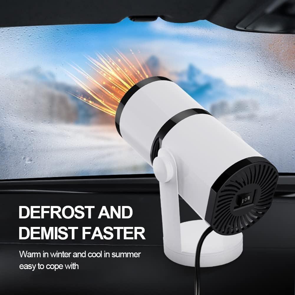 Riscaldatore Elettrico per Auto 2 in 1 Rotabile a 360 Gradi 12V/24V Riscaldatore Elettrico Pieghevole Raffrescatore per Auto Accessori per Auto