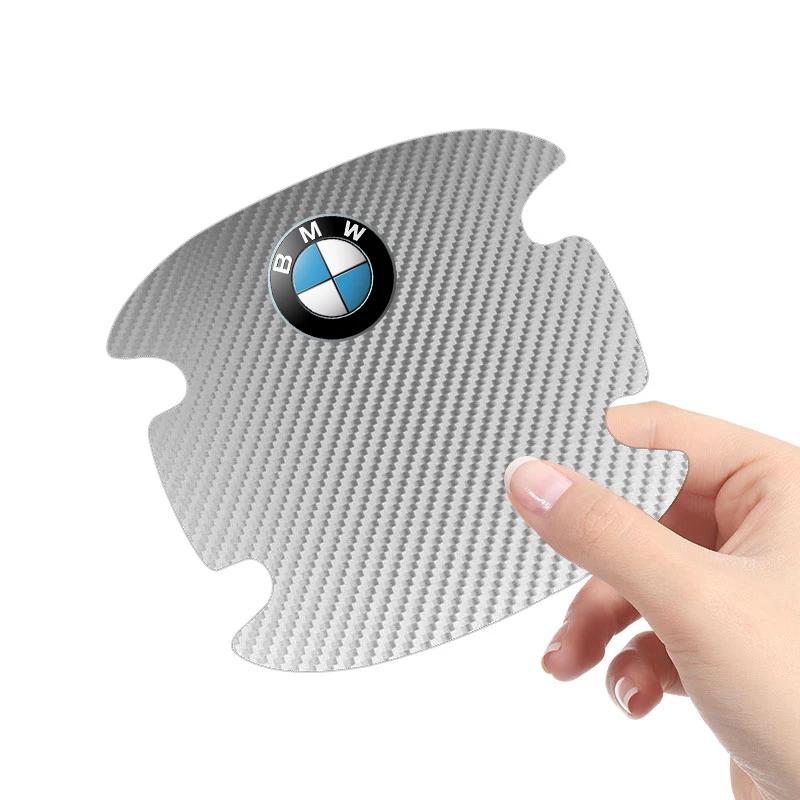 4 Stück Kohlefaser Auto Türgriff Schutzaufkleber Emblem Zubehör für BMW 3 4 5 7 Serie GT X1 X3 X4 X5 X6 F15 F16 F18 F10
