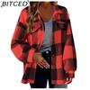 BITCED Naiste Vintage Vabaaja ruuduline sügis-talvine pikkade varrukatega POLO kaelusega jakid ja mantlid