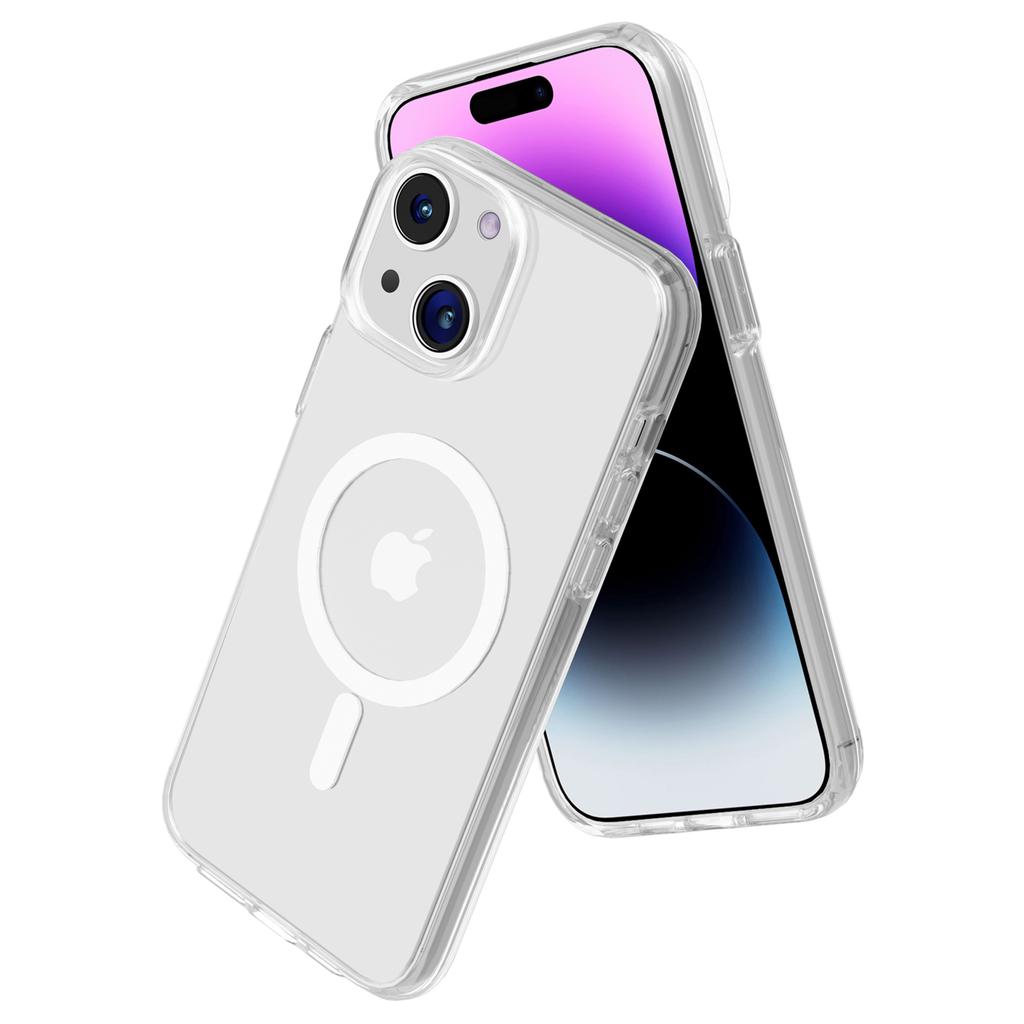 Transparente Handyhülle für iPhone 15, Kratzfeste PC+TPU Kompatibel mit MagSafe Hülle