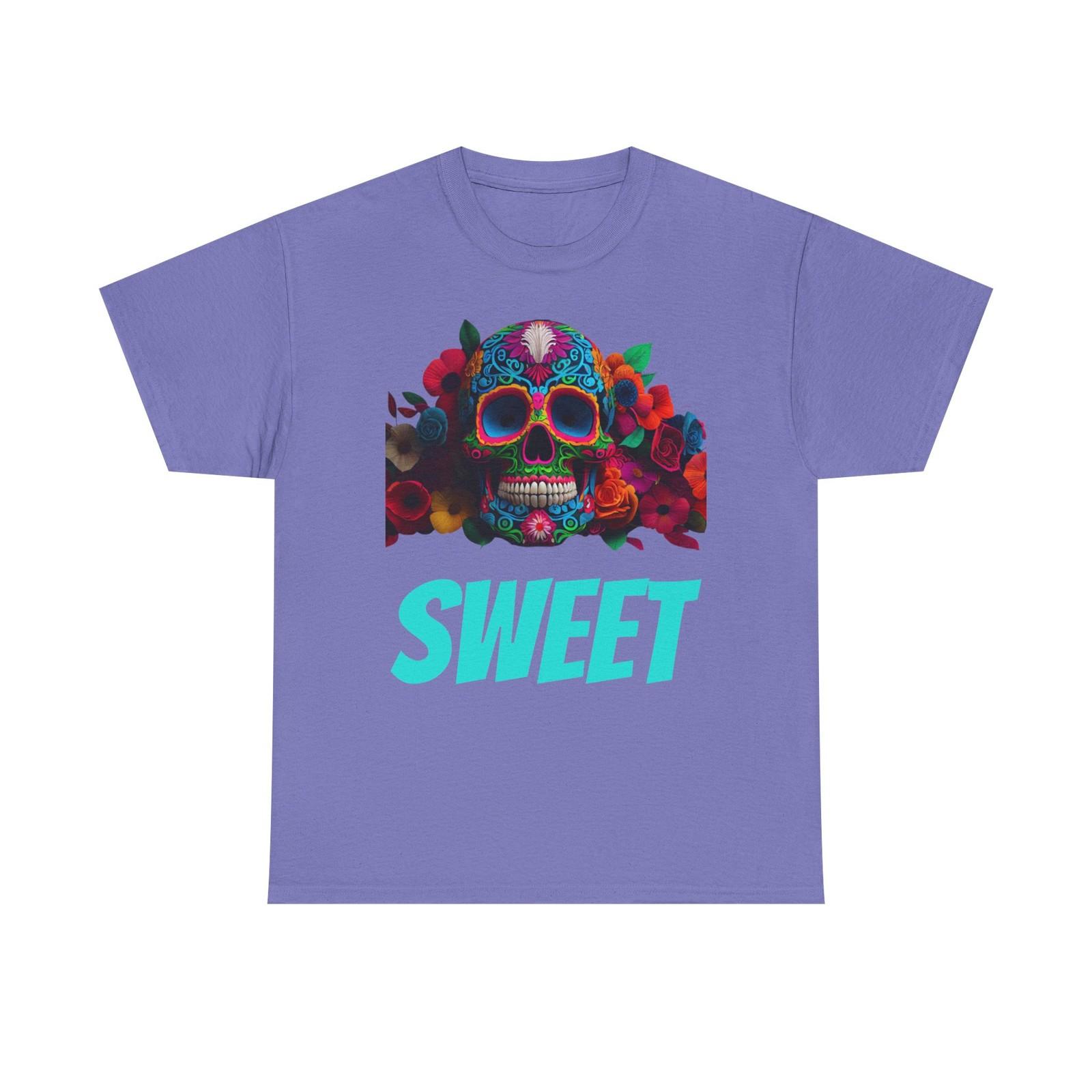 Sugar Skull Flower Unisex Tee - SWEET Quote S