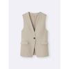 Gu By Uniqlo Collarless Vest Z  Can Be Set Up 
