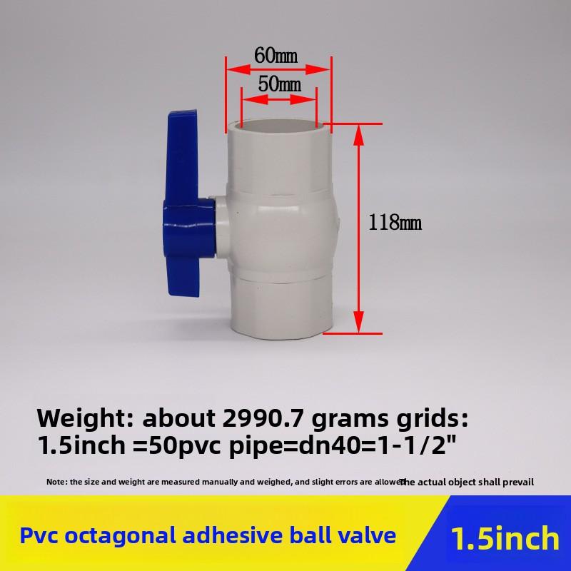 1Pc ID 20/25/32/40mm Ball Valve Grey PVC Material Garden Water Pipe Fittings Valve Switch Connection Adapter