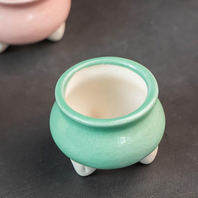 6 Stück/Set Bunte Mini-Blumentöpfe Sukkulenten-Pflanztopf Keramik-Pflanzgefäß Schreibtischschmuck Heimdekor