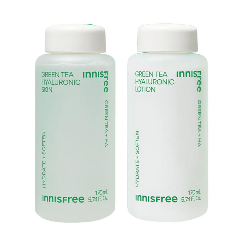 Innisfree Green Tea Seed Hyaluronic Skincare Set (Skin 170ml + Lotion 170ml)