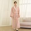 Men's Winter Shawl Collar Plush Fleece Bathrobe Soft Warm Long Sleeve Robe with Pockets Spa Robes for Men Comfortable Fluffy Homewear Sleepwear