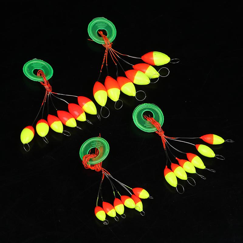 240Pcs (40 Packs)/Lot Oval Fishing Float Seven Star Bobber Beans Rig Making Floating Beans Mix Beads Carp Fishing