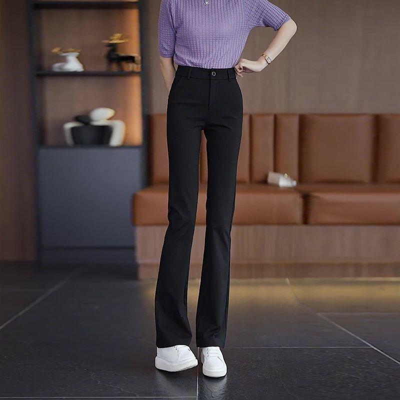 

Women s Casual Western Elastic High Waist Slimming Straight Leg Trousers - Spring/Autumn 4XL for 143-156 kg