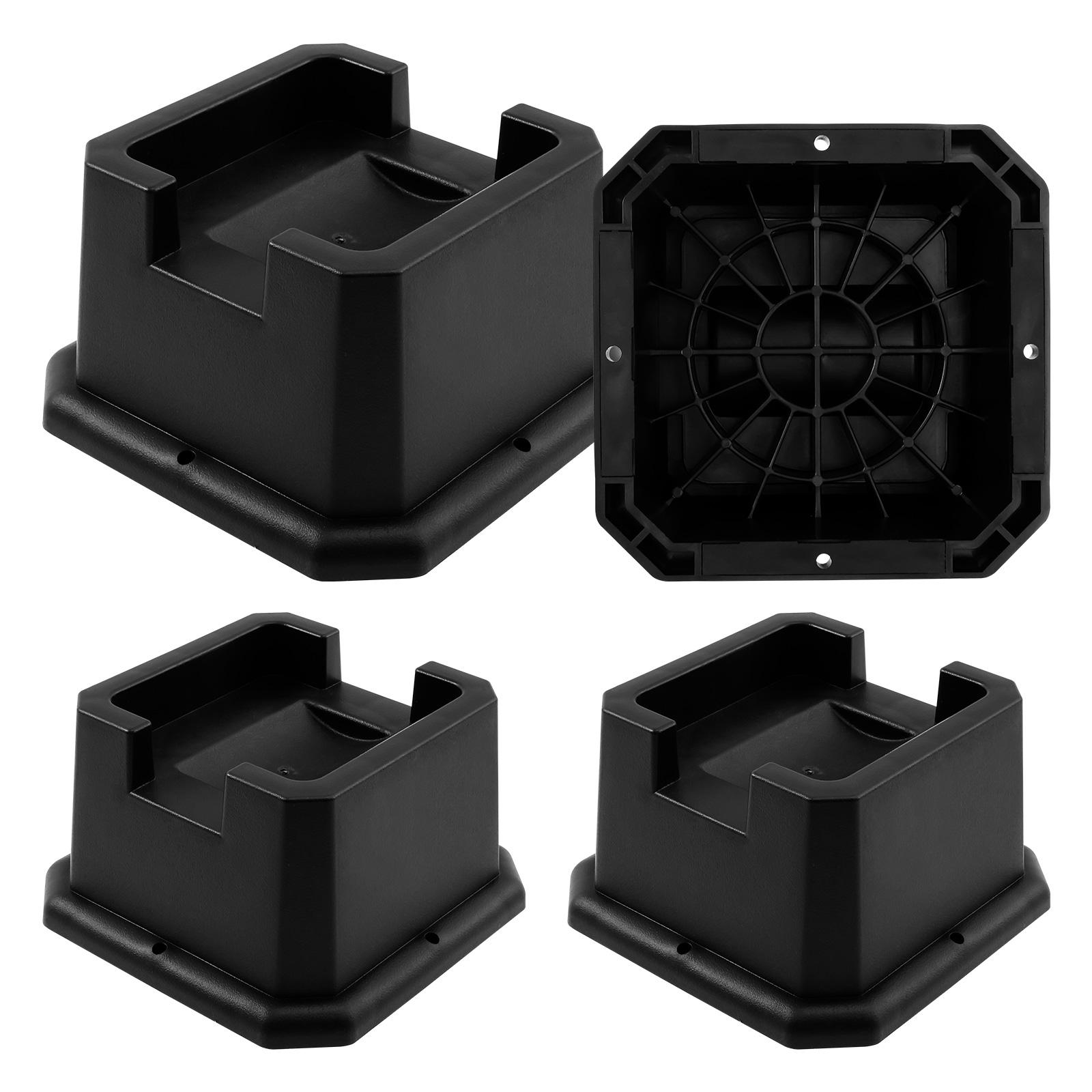 

4 Pcs Bed Riser Reusable Plastic Bed Frame Riser with Rolling Locking Wheeled Mobility Design for Chair Sofa Recliner Table