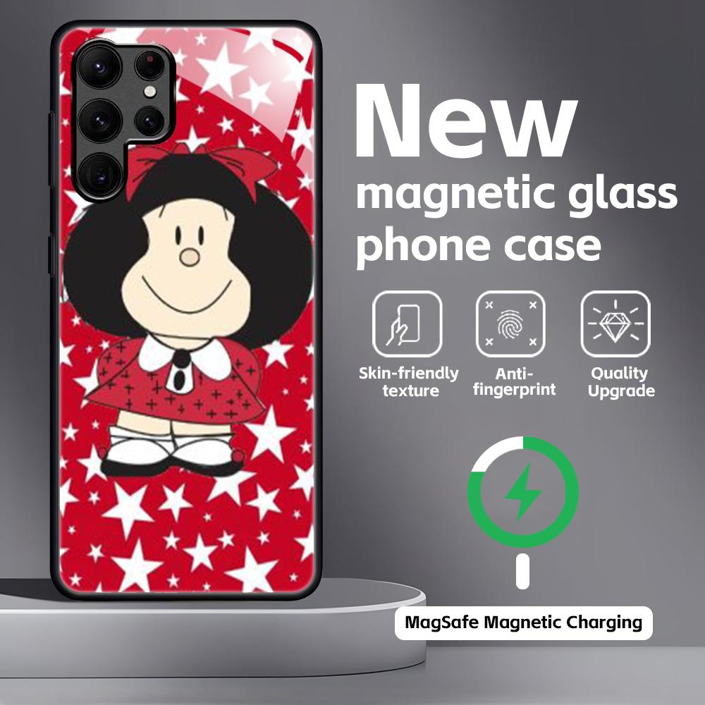 MafaldaS anime siliconeS Phone Case For Samsung S25 S24 S23 S22 S21 S20 Plus Ultra Note20 Glass Magnetic Case