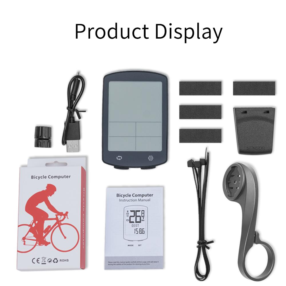 Bike Computer Large Screen Ultra-Long Life Battery Multi Function  Wireless Bicycle Speedometer Odometer with Backlighter with