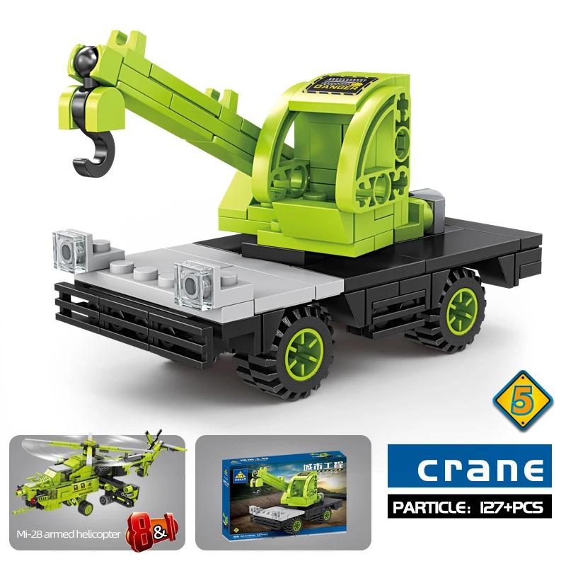 

8 in 1 Mi 28 Armed Helicopter Building Blocks City Engineering Vehicle Deformation Bricks Boys Toy Holiday Gifts For Children