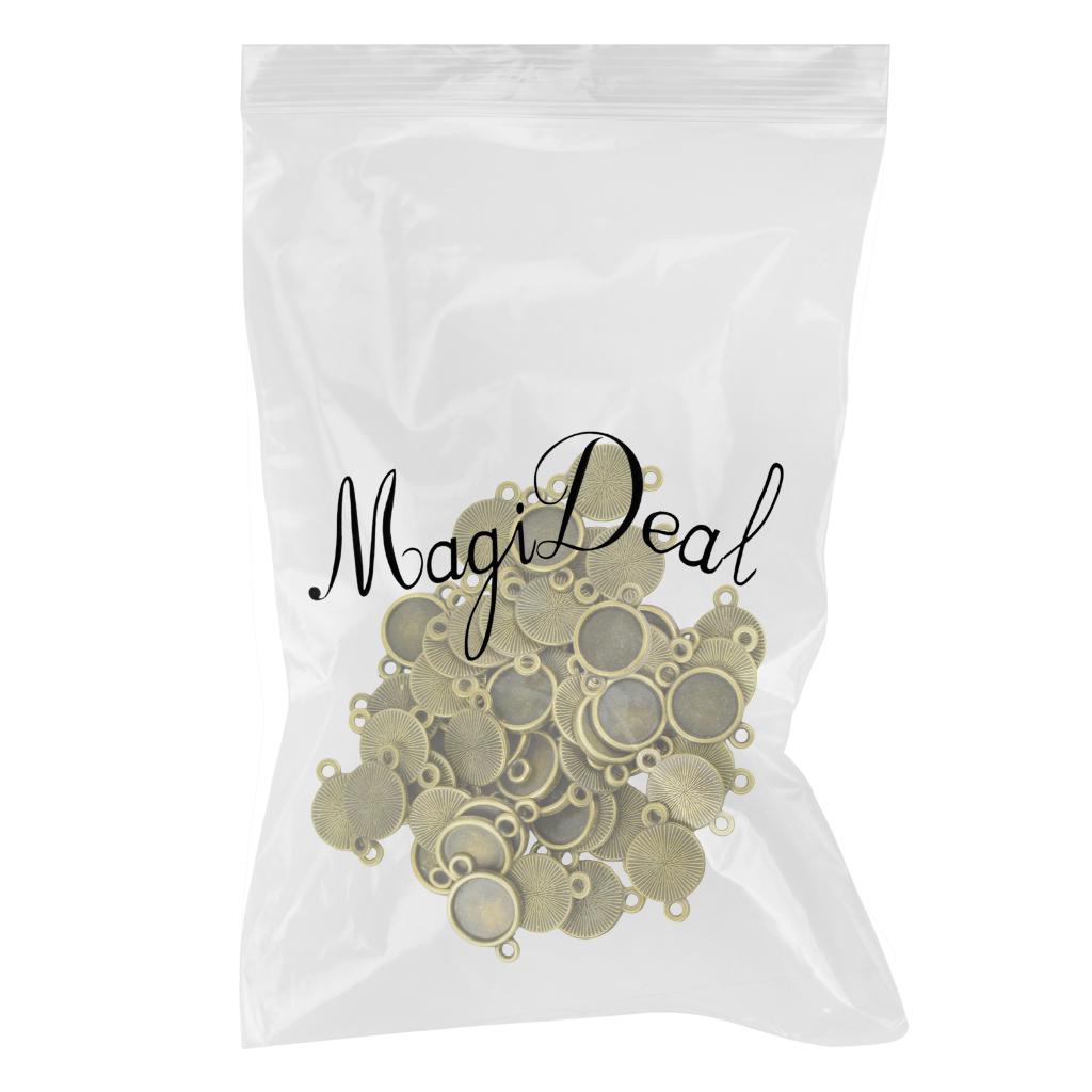50 Stück leere Lünettenfassung für Cabochon-Schmuck, DIY-Charm-Anschluss, 12 mm