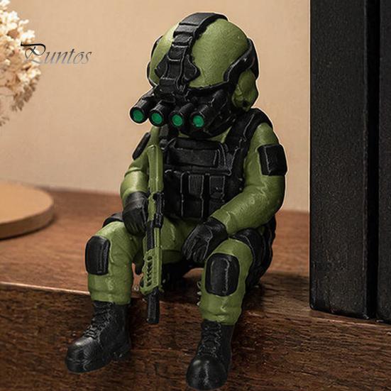 Military Soldier Figurine 3D Printed Desktop Figurine, Model, Miniature Hobbyist Gift Ornament for Home Office Car Decor And Lovers Collectible