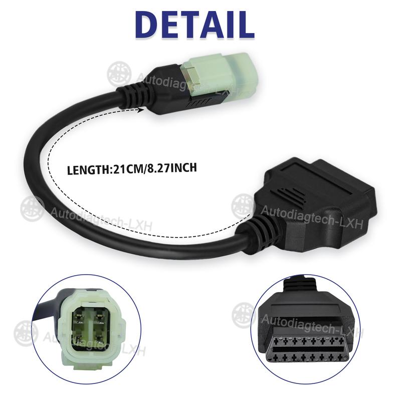 OBD2 for Kawasaki 4pin Cable To 16Pin OBD2 Motorcycle Diagnostic Adapter Connector Cable for Z250 Z650 Z900 ER6N EX650F Ninja400