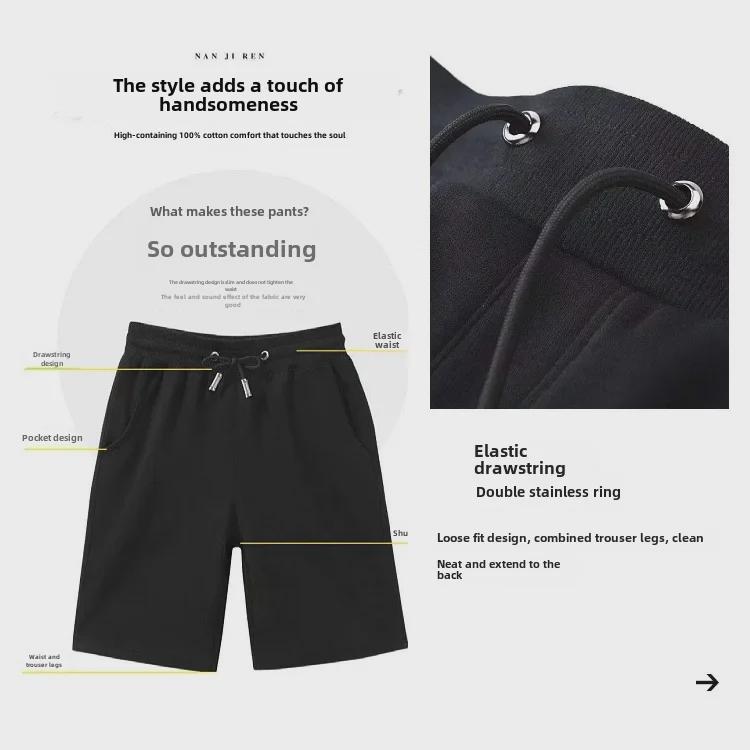 Men's 100% Cotton Quick-Dry 5-Point Summer Shorts