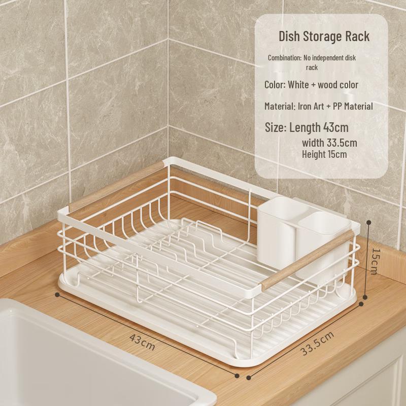 

Danle Double-Layer Iron Kitchen Dish Drying Rack