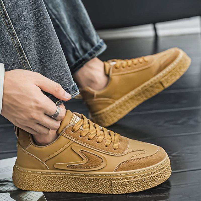 Men'S Platform Sneakers Spring Autumn Fashion Lace Up Comfortable Casual Shoes Height Increase Thicken Outdoor Vulcanized Shoes