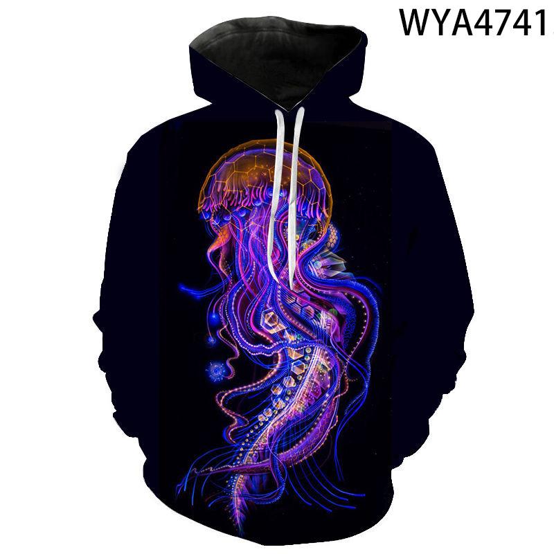 Men Women Children Jellyfish Sweatshirts Hoodies 3D Printed Streetwear Cool Boy Girl Kids Pullover Long Sleeve Fashion Jacket