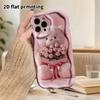 Phone Case: 2D Flat Design Suitable for iPhone 18, 17, 16, 15, 14, 13 Pro Protective Case, Couple Style, Pink Teddy Bear, Christmas and Halloween Gift