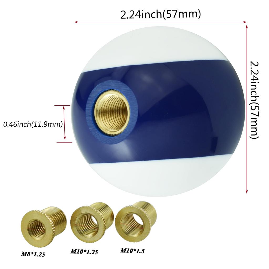 Abfer Billiard Shift Knob No.10 Car Shift Lever Handle Head Automatic Manual Car Truck Universal, Blue