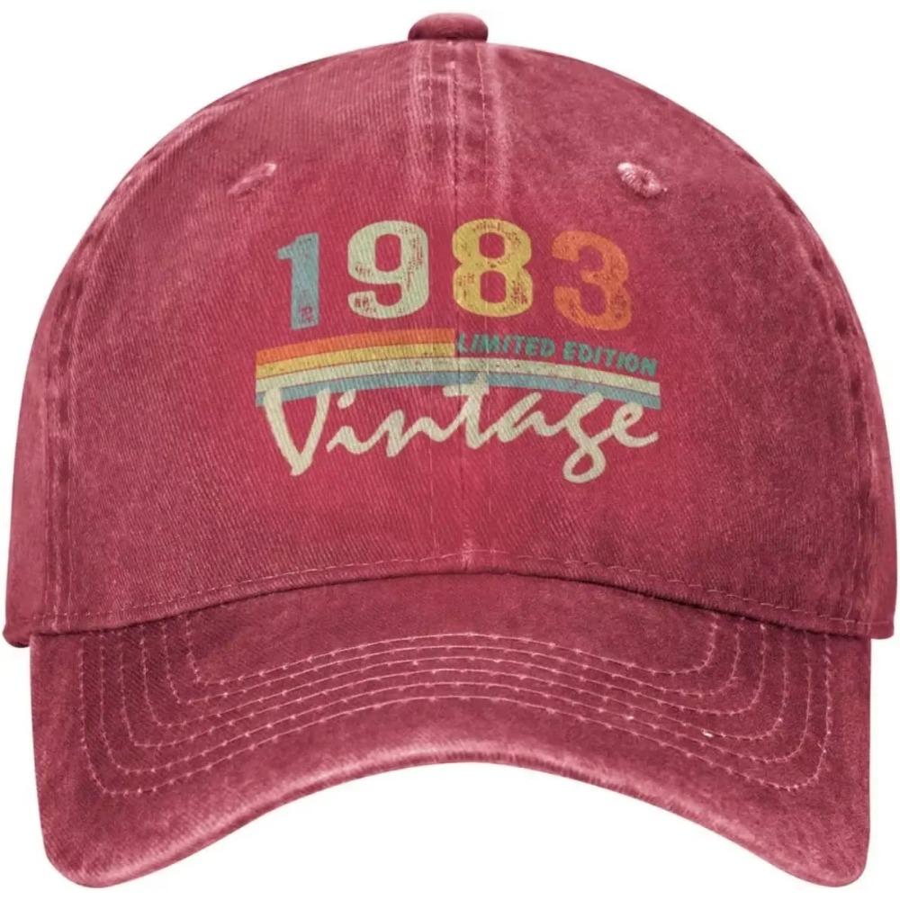 Vintage Gramophone 40th Birthday 1983 40 Years Old Unisex Baseball Hat Vintage Cap Adjustable