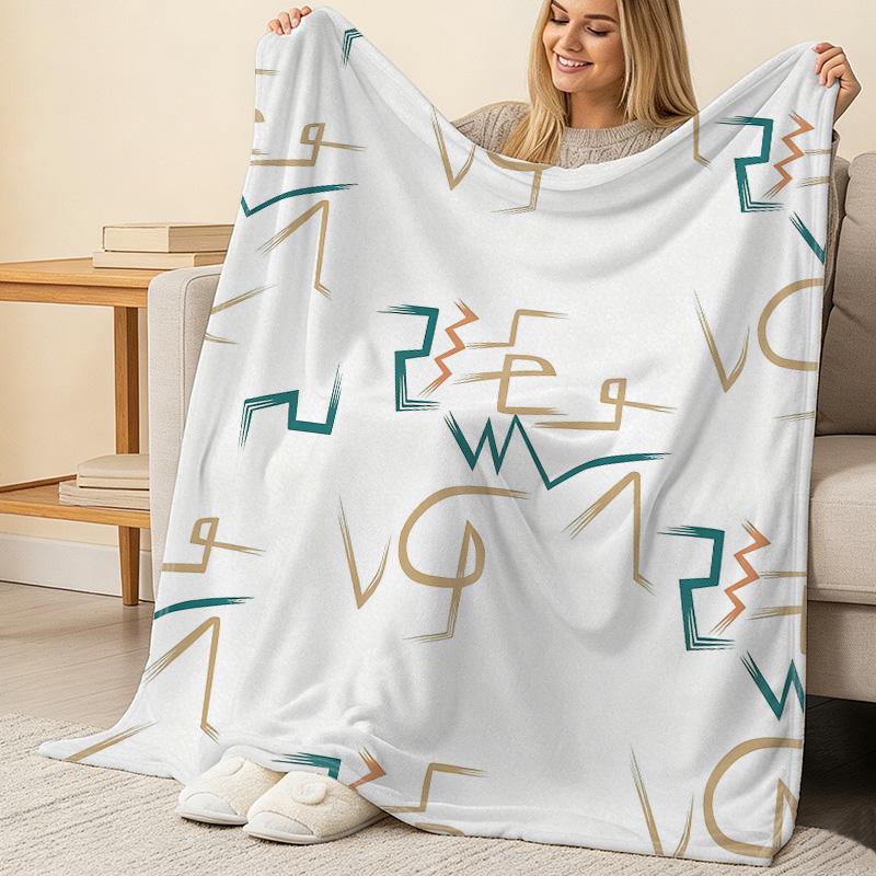 Flannel Trimmed Blanket, Minimalist Soft Skin-Friendly Throw, Warm Home Decor for Halloween & Christmas, Cozy Daily Use, Inviting Warm Atmosphere