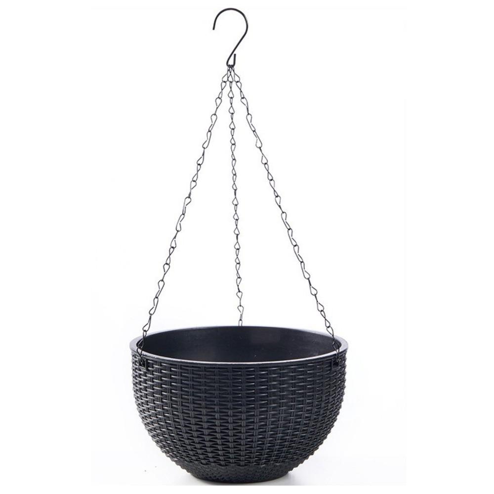 Plastic Imitation Rattan Hanging Pot European Style Macrame Plant Hanger  Garden