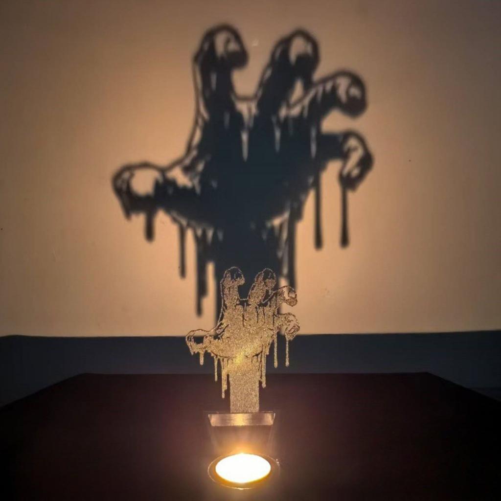 Halloween Grim Reaper Candle Holder Plastic Tabletop Decor Spooky Party Centerpiece Home Decoration