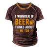 Men's Raglan T-shirt Retro Short Sleeve Round Neck Letter Printing Tops